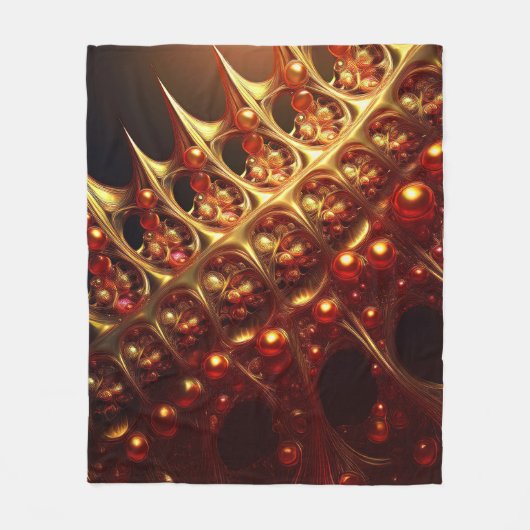 Golden Razor Sharp Fraktal Fleecedecke (Vorderseite)