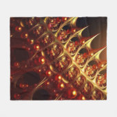 Golden Razor Sharp Fraktal Fleecedecke (Vorderseite (Horizontal))
