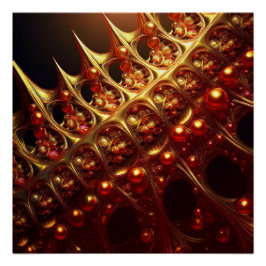 Golden Razor Sharp Fraktal Poster