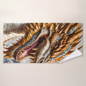Golden Realistic Dragon Poster Badehandtuch (Badehandtuch)