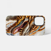 Golden Realistic Dragon Poster iPhone Hülle (Rückseite (Horizontal))
