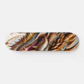Golden Realistic Dragon Poster Skateboard (Horizontal)