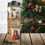 Golden Red 5 Foto Template Stilvolle Weihnachten Thermosbecher