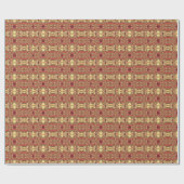 Golden Red African Print Art Design Geschenkpapier (Flach)
