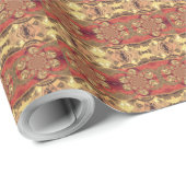 Golden Red African Print Art Design Geschenkpapier (Rolleneckpunkt)