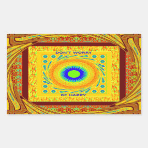 Golden Red African Traditional Color Vector Design Rechteckiger Aufkleber