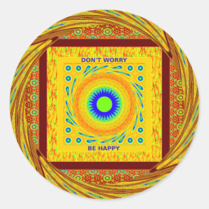 Golden Red African Traditional Color Vector Design Runder Aufkleber