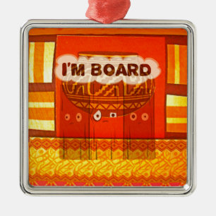 Golden Red African Traditional Colors Funny Am bor Silbernes Ornament