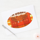 Golden Red African Traditional Colors Print Ovaler Aufkleber (Umschlag)