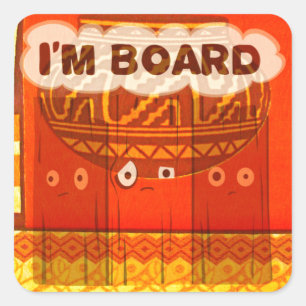 Golden Red African Traditional Colors Print Quadratischer Aufkleber