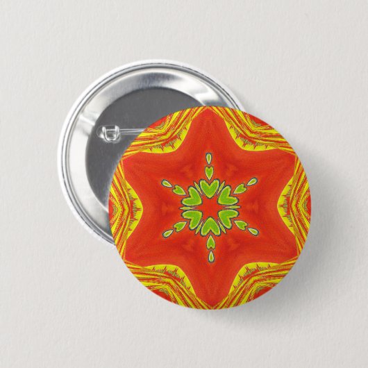 Golden Red African Traditionelle Farben Button (Vorne & Hinten)