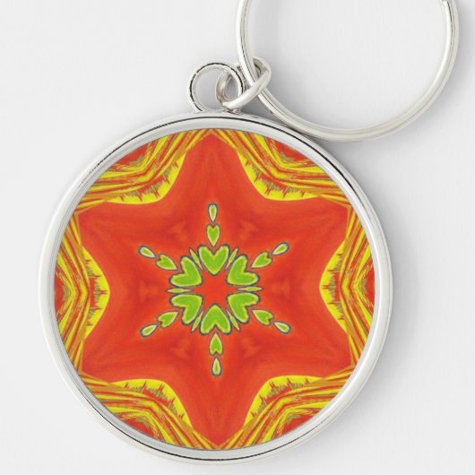 Golden Red African Traditionelle Farben Schlüsselanhänger (Vorne)