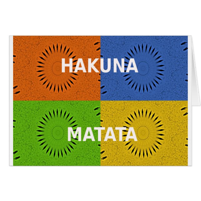 Golden Red Blue Green Hakuna Matata (Vorderseite (Horizontal))