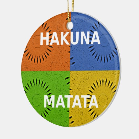 Golden Red Blue Green Hakuna Matata Keramik Ornament (Links)