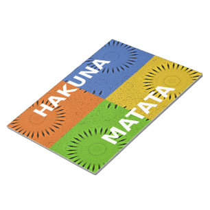 Golden Red Blue Green Hakuna Matata Notizblock