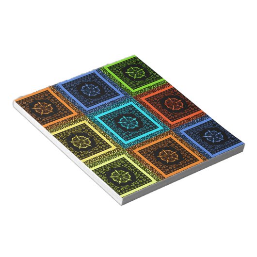 Golden Red Blue Green Masai Traditionelle Farben Notizblock (angewinkelt)