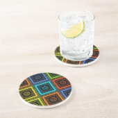 Golden Red Blue Green Masai Traditionelle Farben Sandstein Untersetzer (Seite)