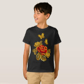 Golden Red Butterfly Blume Pflanze Florist Geschen T-Shirt (Vorne ganz)