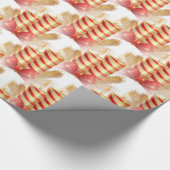 Golden & Red Candles mit Red Bow & Golden Needles Geschenkpapier (Ecke)