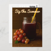 Golden Red Grapes - Sieben Sie die Sommerpostkarte Postkarte (Vorne/Hinten)