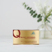 Golden & Red Layers Monogram Initial Founder CEO B Visitenkarte (Stehend Vorderseite)