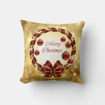 Golden & Red Weihnachtsfeier mit Bow & Snowflake