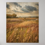 Golden Reeds unter einem stürmischen Himmel Poster (Vorne)