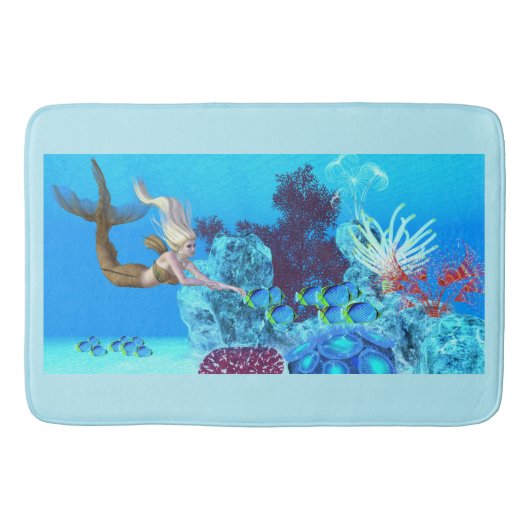 Golden Reef Mermaid Badematte (Vorderseite)