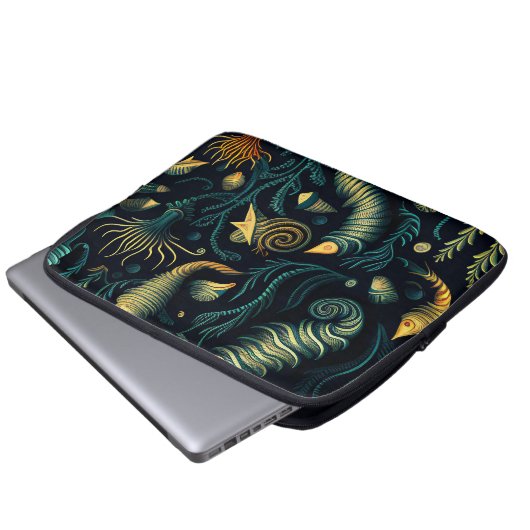 Golden Reefs Laptopschutzhülle (Vorne Knopf)