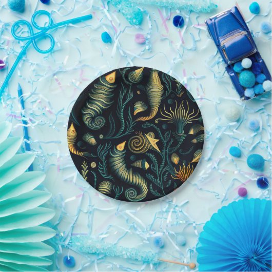 Golden Reefs Pappteller (Party)