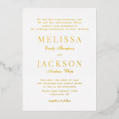Golden Refined Classic Wedding Foil Einladung (Vorderseite)