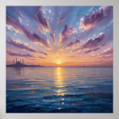 Golden Reflections - Istanbul Sunset Watercolor Ar Poster (Vorne)