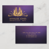 Golden Reiki Healing Hands in Lotus Business Card Visitenkarte (Vorne/Hinten)