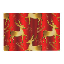 Golden Reindeer Frohe Weihnachten Rot