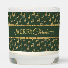 Golden Reindeer Merry Christmas Scented Candle