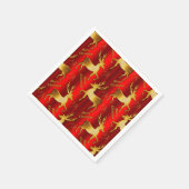 Golden Reindeer on Red Merry Christmas Serviette (Ecke)