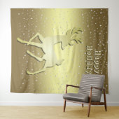 Golden Reindeer Snowy Holiday Backdrop Wandteppich (Beispiel (Horizontal))