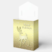 Golden Reindeer Snowy Holiday Favor Box Geschenkschachtel (Geöffnet)