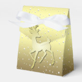 Golden Reindeer Snowy Holiday Favor Box Geschenkschachtel (Vorderseite)