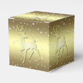 Golden Reindeer Snowy Holiday Favor Box Geschenkschachtel (Vorderseite)