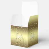 Golden Reindeer Snowy Holiday Favor Box Geschenkschachtel (Geöffnet)