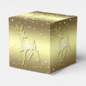 Golden Reindeer Snowy Holiday Favor Box Geschenkschachtel (Rückseite)