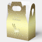 Golden Reindeer Snowy Holiday Favor Box Geschenkschachtel (Geöffnet)