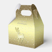 Golden Reindeer Snowy Holiday Favor Box Geschenkschachtel (Vorderseite)