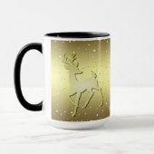 Golden Reindeer Snowy Holiday Mug Tasse (Links)