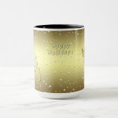 Golden Reindeer Snowy Holiday Mug Tasse (Zentrum)