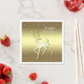 Golden Reindeer Snowy Holiday Napkin Serviette (Beispiel)