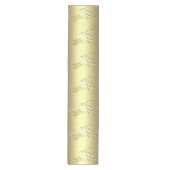 Golden Reindeer Snowy Holiday Table Runner Mittelgroßer Tischläufer (Vorderseite)