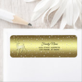 Golden Reindeer Snowy Return Address Label (Insitu)