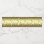 Golden Reindeer Snowy Water Bottle Label Wasserflaschenetikett (Einzelnes Label)